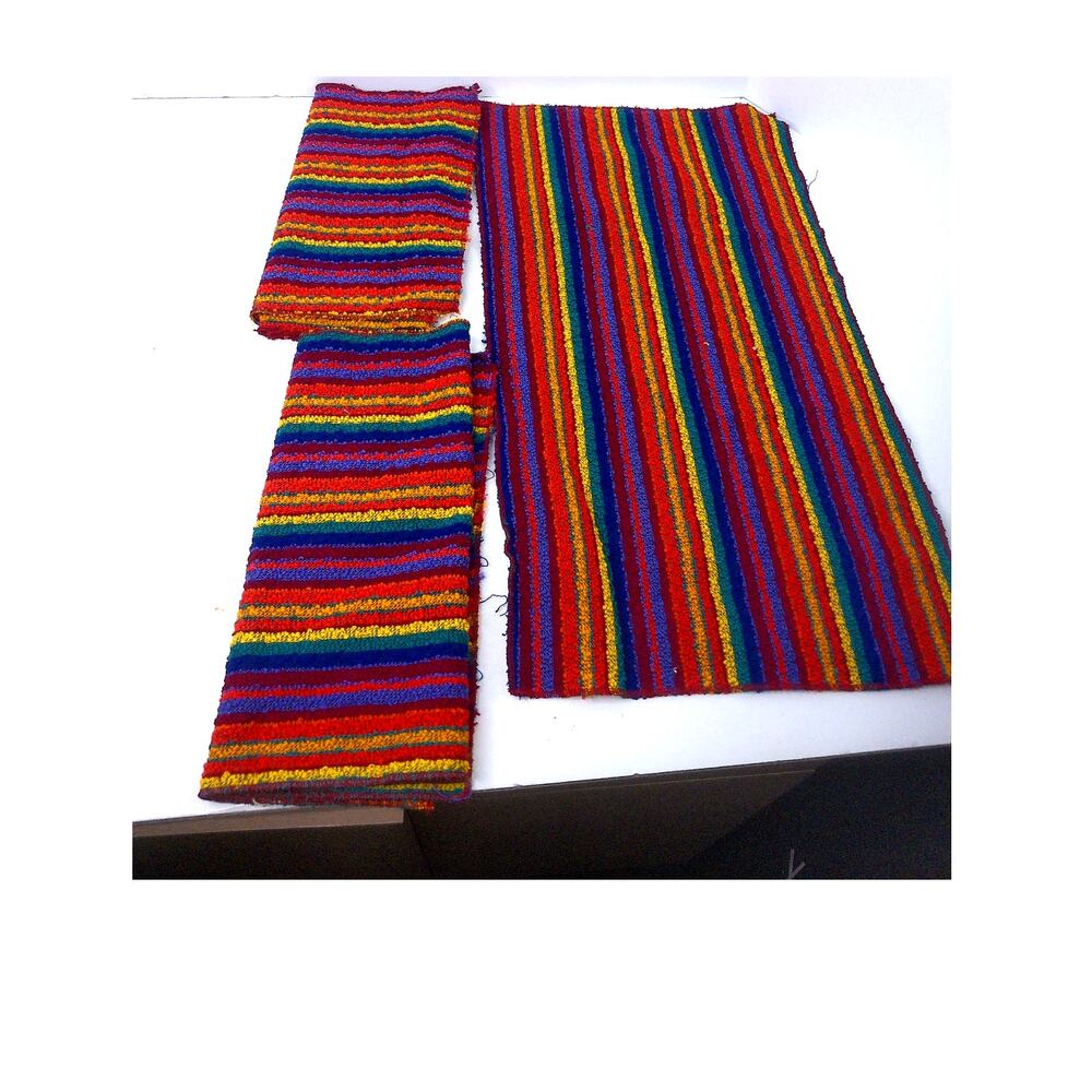 Vintage Colorful Stripe Kitchen Hand Towels Set Of 3